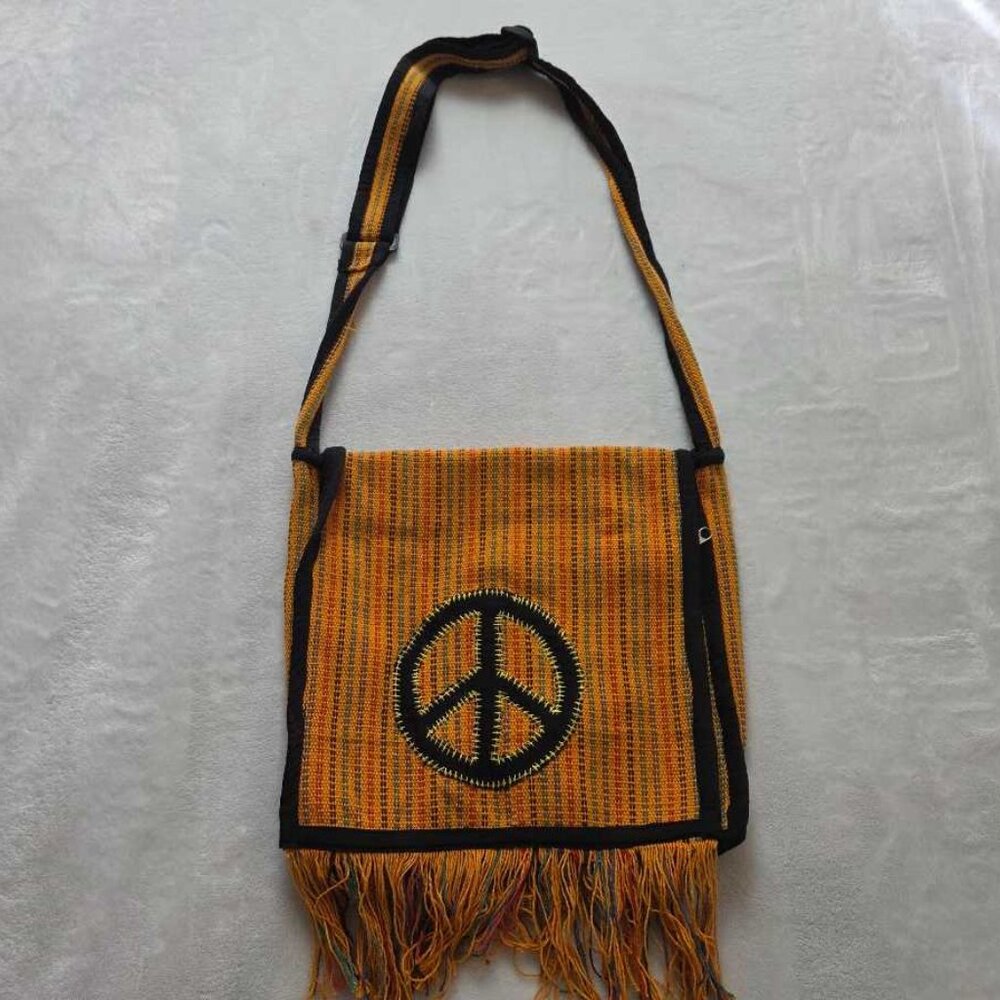 The Royal Collection peace sign hippie boho crossbody bag purse